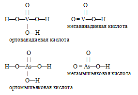 Периодический закон. Составить формулы веществ, образованных кремнием, мышьяком, кислоты мышьяка и ванадия