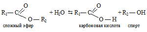 реакция гидролиза сложного эфира