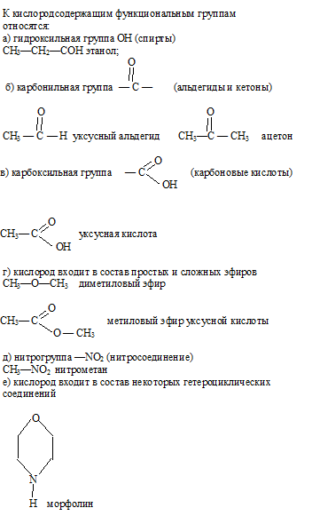 функциональные группы органических соединений