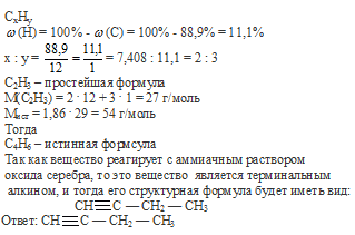 нахождение формулы вещества