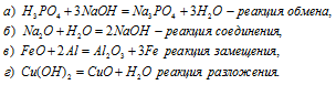  реакция соединения, обмена