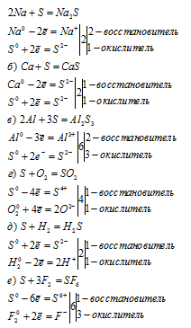 свойства серы