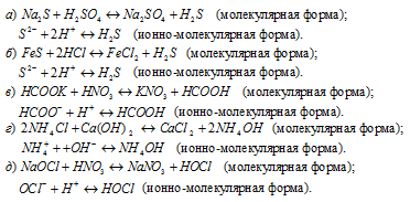 ионно-молекулярные уравнения